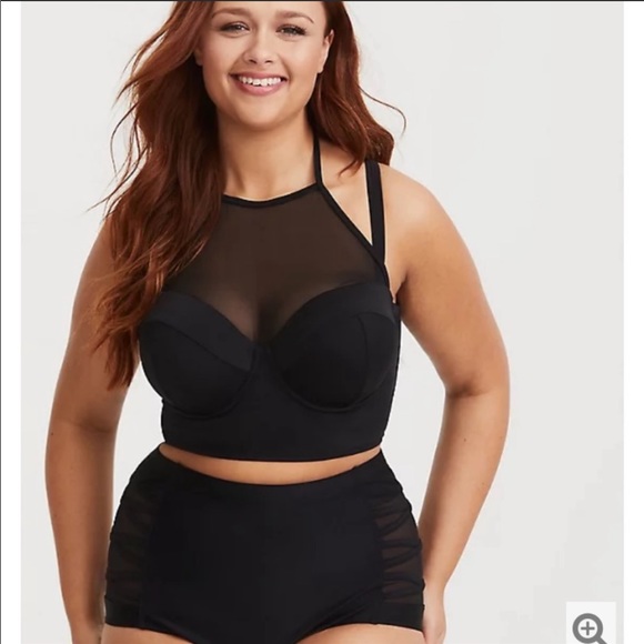 torrid Other - Black Mesh Swim Top